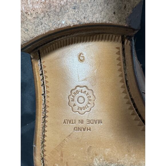 Dominio Shoes Mens Size 6 Brown Monk Strap Made in Italy Formal Dress Leather